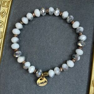 Erimish Gray and Rose Gold Beaded Bracelet